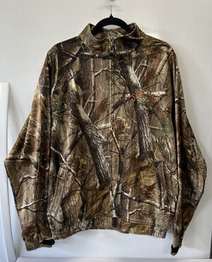 Scent-lok Savanna Camo Mossy Oak Hunting Full Zip Jacket Men's Size L Realtree